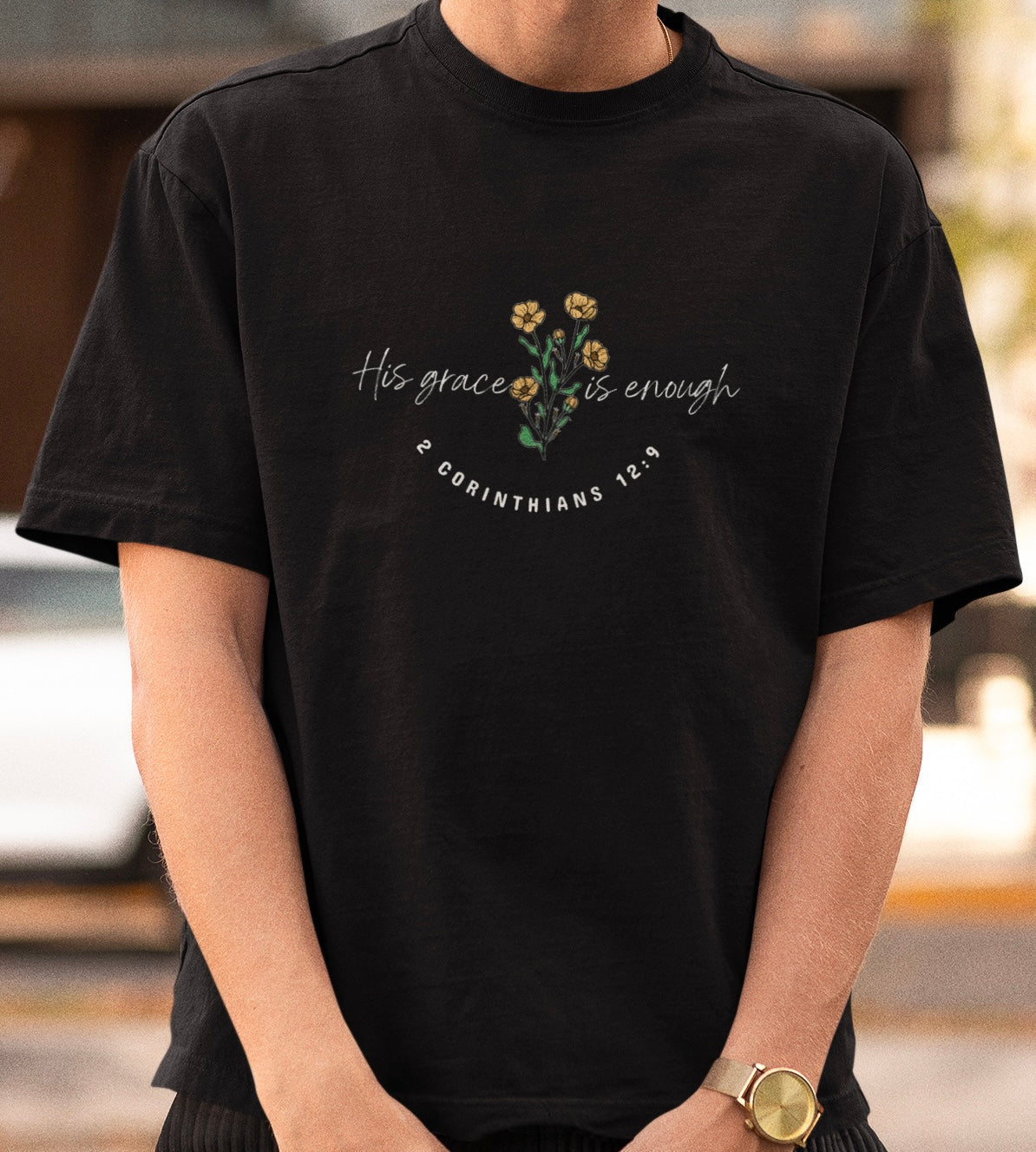 His grace is enough - oversized shirt