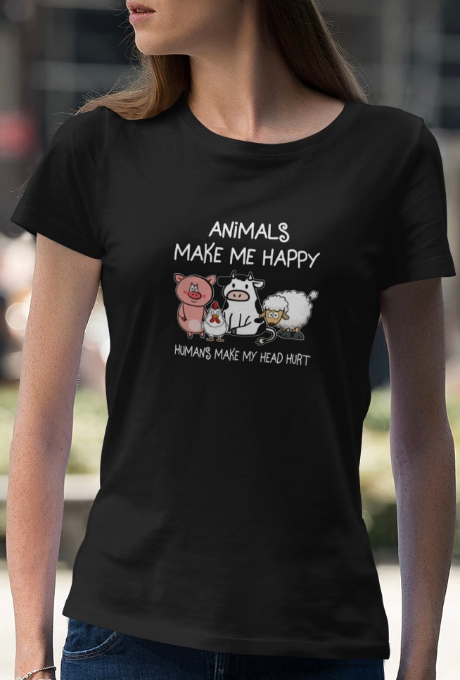 Animals make me happy - Women's Premium Shirt