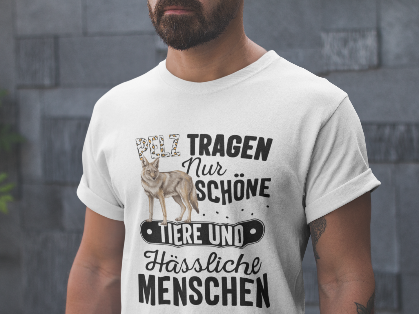 Pelz tragen nur schöne Tiere - Oversize Shirt